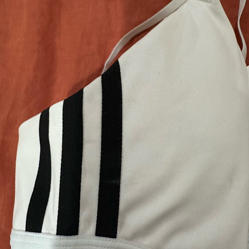 Adidas Women's White and Black Sports Bra - Picture 4 of 4